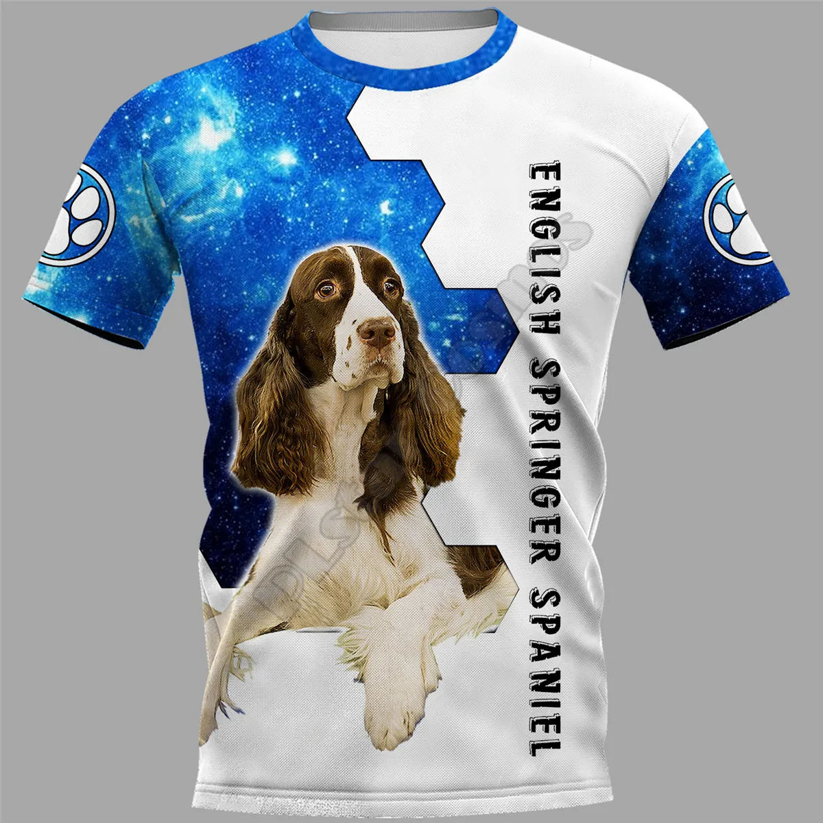 PLstar Cosmos Fnglish Springer Spaniel тениска с 3D принтом Harajuku, Градинска облекло, Тениски Със забавни Животни За Мъже И Жени, Къс Ръкав