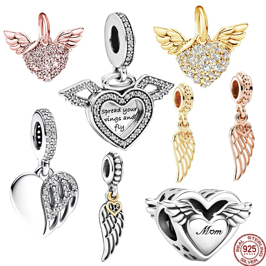 Горещи мъниста от колекцията Angel Wings от 925 сребро, подходящи за оригинален браслету Pandora За жени, бижута със собствените си ръце, Подарък