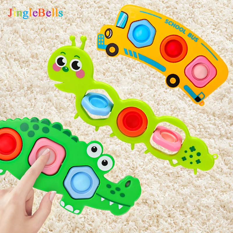 Детски Сетивни Монтесори играчки-неспокойни, силиконови упражнения за пръстите, развитие моторика, развитие на играчка за 0-18 месеца