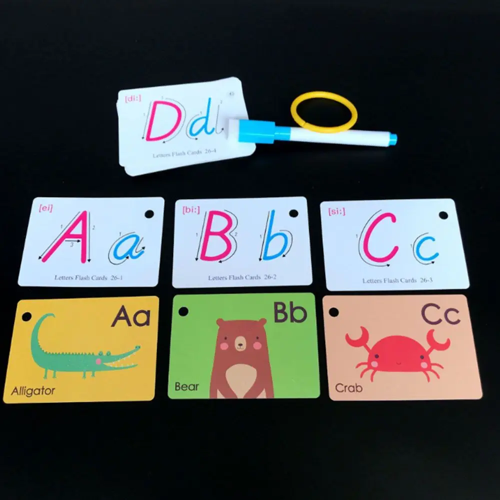 Децата от детската градина Ранното Обучение на Животни Изучаване на Английски Език Флаш Карта Тренировка на Паметта Образователни Играчки Образователни Карти