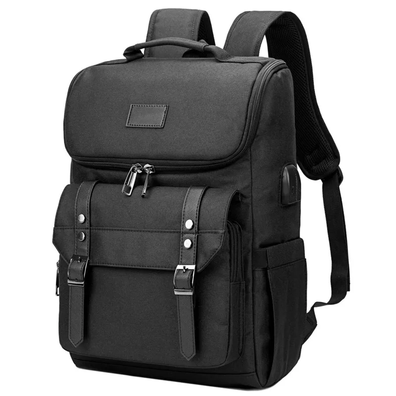 Жена раница, чанта за лаптоп Студентски училище чанта Оксфорд Мъжки раници USB Порт ръчния багаж за бизнес пътуване Раница