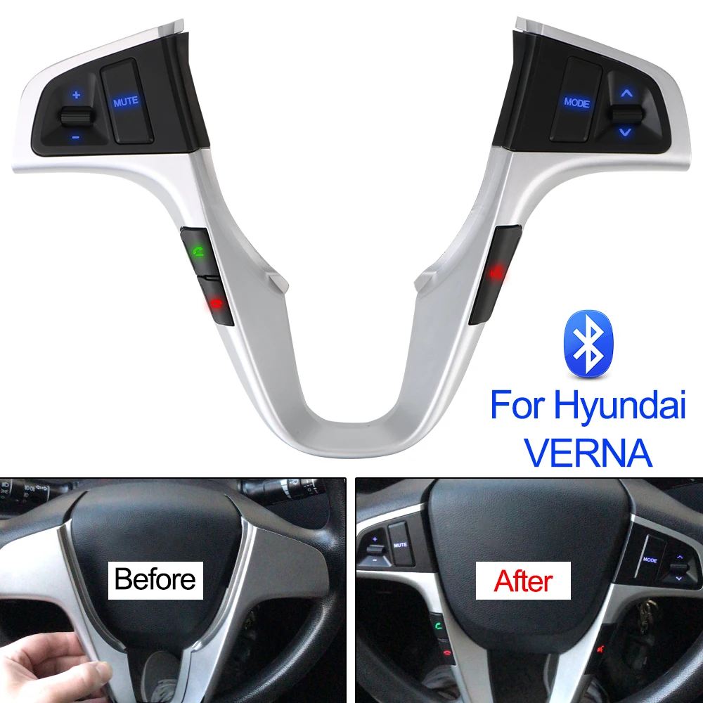 За Hyundai VERNA SOLARIS Преминете на силата на Звука И Управление на Музиката Бутон на Волана Bluetooth Автомобилни Аксесоари