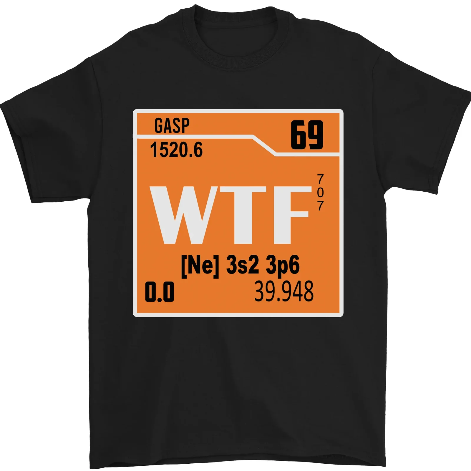Забавна тениска с химически чипове от периодичната таблица, WTF, 100% памук.
