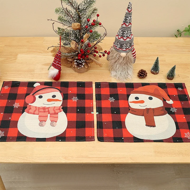 Кърпички за Коледната трапеза Кърпички Декоративен Снежен човек Снежинка и зимния, Снежен човек