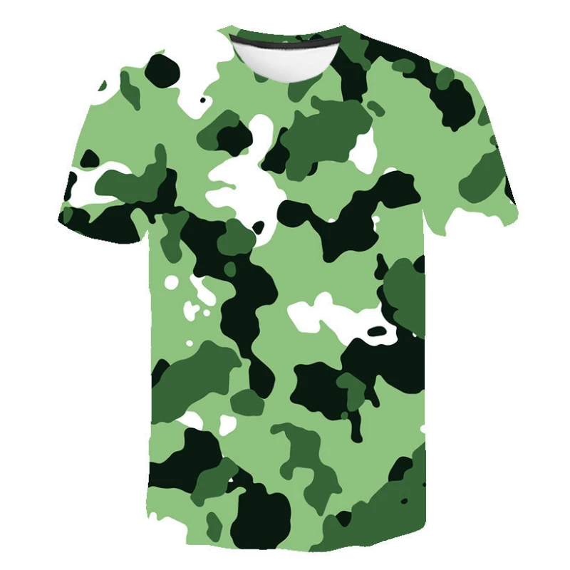Мъжки t-shirt Камуфлажна серия 2023 в Европейския и Американския стил с 3D Дигитален Печат, Златна Мъжка Тениска с къс ръкав, Trend Топ