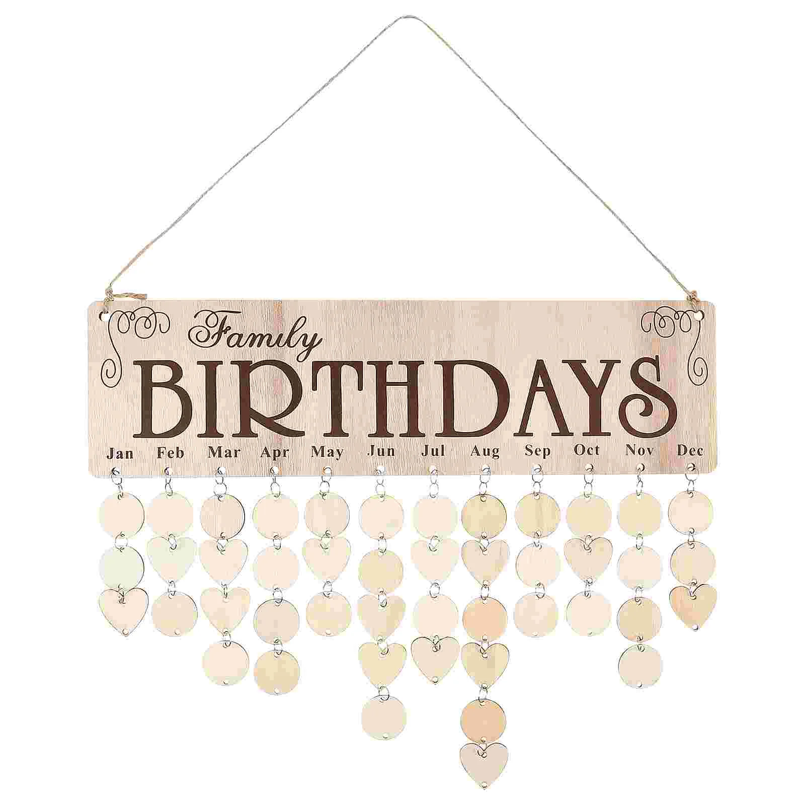Семеен дъска за рожден ден, Дървен Календар-напомняне за семеен рожден ден, знак за домашен клас бара, декоративна (1 комплект за къщи)