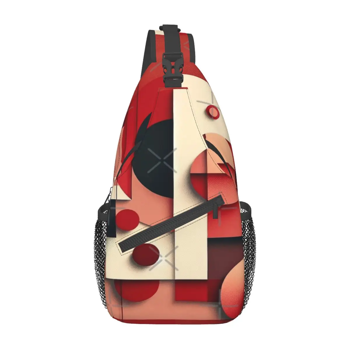 Чиста хармония в червената нагрудной чанта, модерен училищна чанта през рамо с голям капацитет, мультистильная