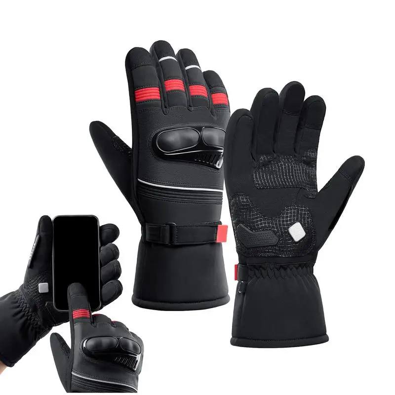1 Чифт мотоциклетни ръкавици, зимни водоустойчив мотоциклетни ръкавици, ръкавици за езда на мотоциклет със сензорен екран, ветроупорен топли ръкавици в студено време