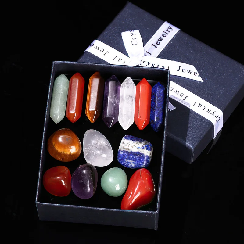 14шт кристални Камъни за лечение Чакра Шестоъгълни кристали от розов кварц Камъни, за лечебни Скъпоценни Чакра камъни за медитация Декор Мъниста