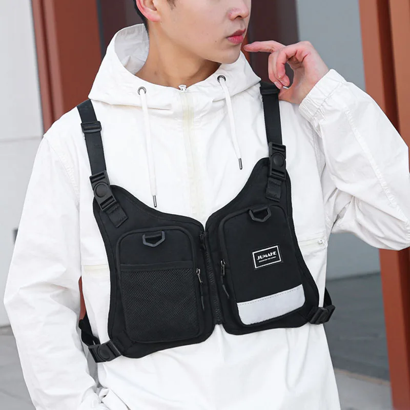 21 Оперативна тактическа нагрудная чанта за мъже, модерен жилетка в стил хип-хоп, чанта за градинска дрехи, поясная чанта Унисекс, светоотражающая нагрудная чанта за екипировка