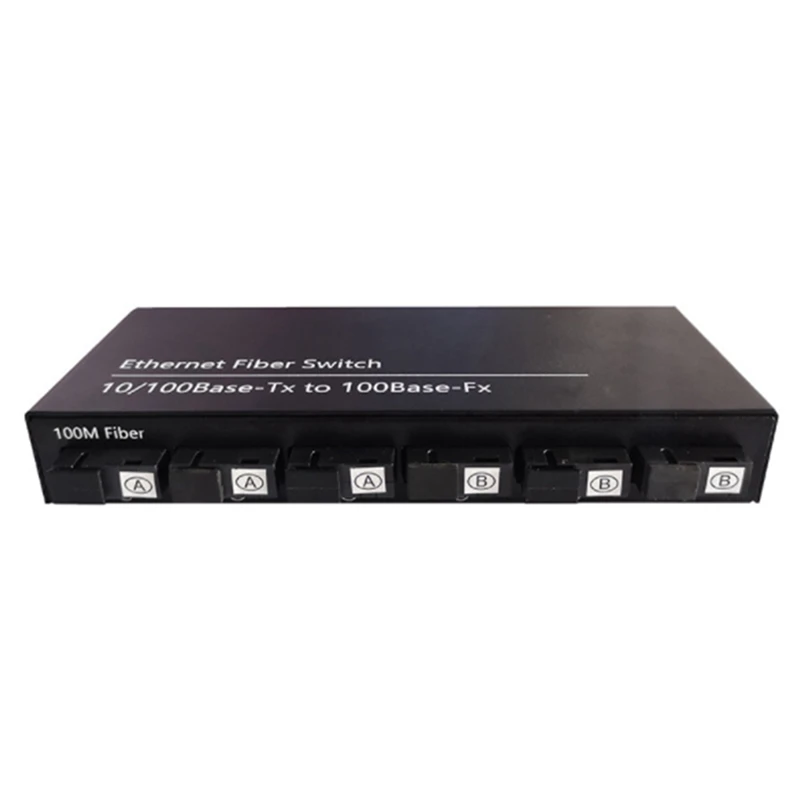 2X 10/100 М Бърз Ethernet Switch Преобразува 20 км оптичен Медиаконвертер в Однорежимный 2XRJ45 и 6XSC 3A3B-PLUG EU