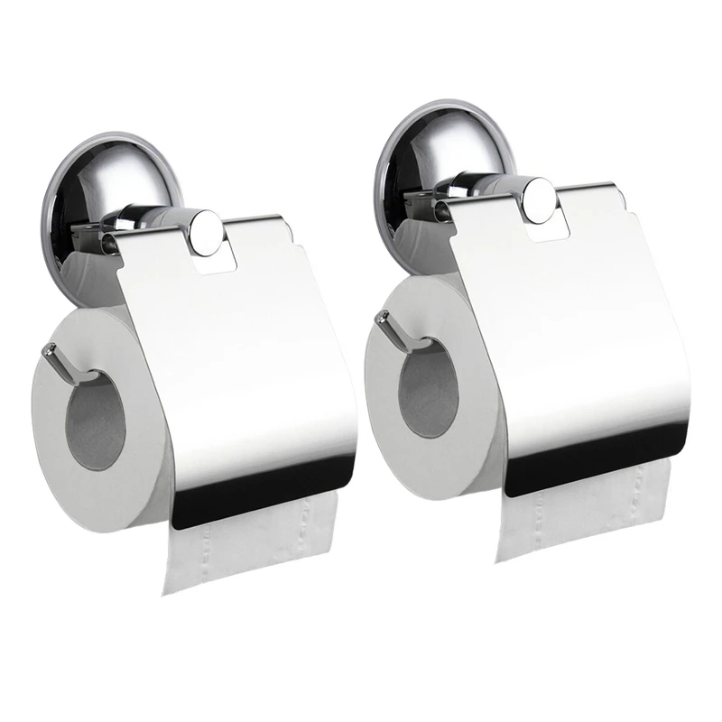 2X Държач за тоалетна хартия от неръждаема стомана, мощна конзола за монтиране на присоске, държач за тоалетна хартия, държач за тоалетна хартия в банята