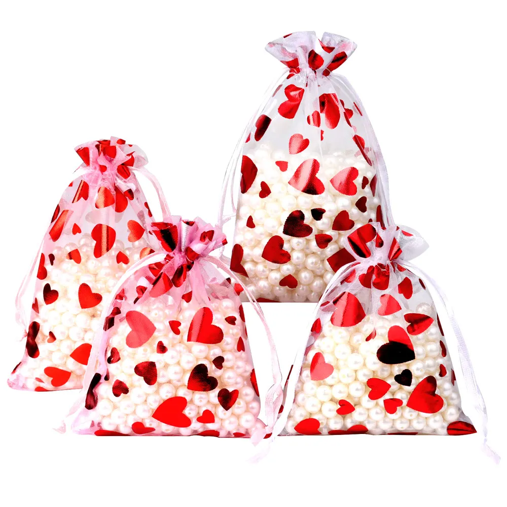 50 бр./лот, скъпа чанта от органза с размери 10x15 см, торба за сватбени бонбони и подаръци