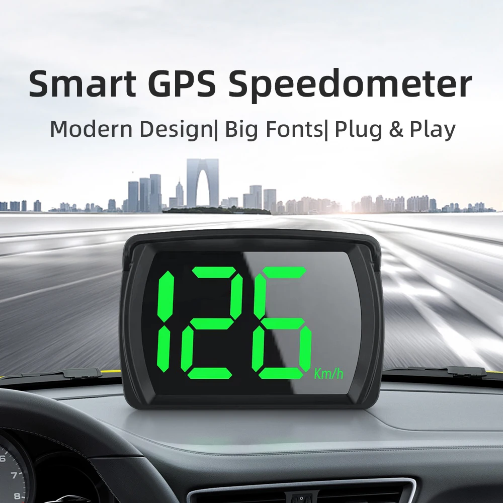 GPS Kmh HUD Цифров Скоростомер Head Up Display показва Скоростта е Основен Шрифт В Реално Време за Всички моторни превозни средства Аксесоари За Автомобилна Електроника