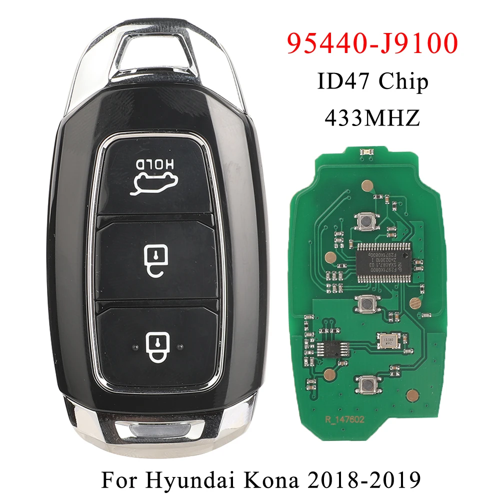 jingyuqin ID47 Чип 434 MHZ 95440-J9100 Дистанционно Автомобилен Ключ За Hyundai Кона 2018 2019 2020 Автоматично Бесконтактное Управление на Smart Keyless Go
