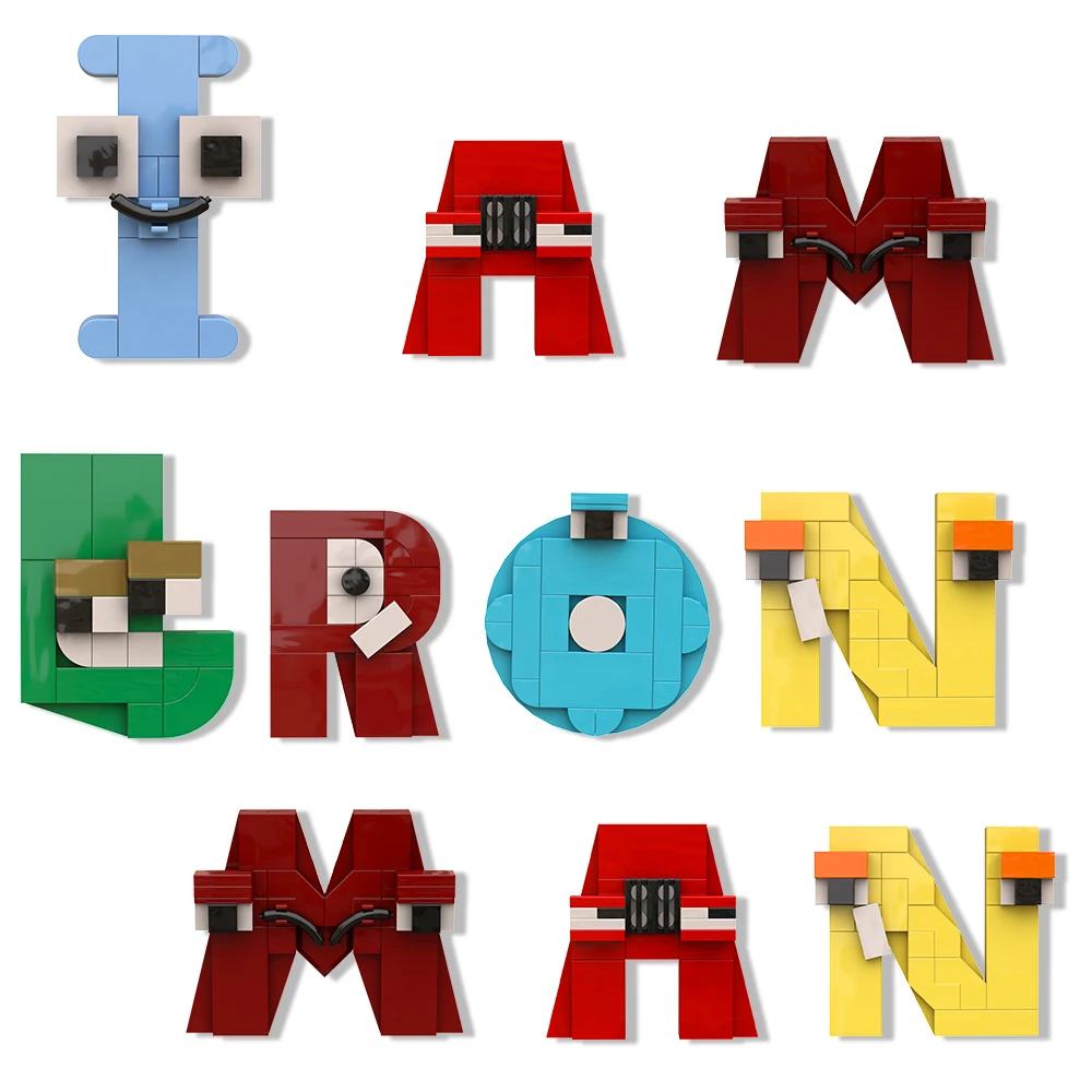 MOC Забавни Alphabet от АдоЯ, Общо 26 комплекти строителни блокове, Развитие на букви Детска развитие на играчка под формата на кубчета с букви В подарък