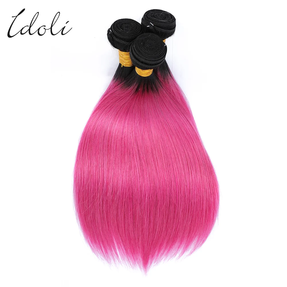 T1B / Косата лилав цвят, Бразилски директни снопове естествена коса Remy с дължина 10-26 инча се продават на цена от 3/4 лъч на коса за удължаване