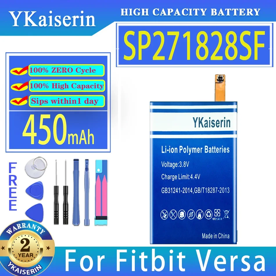 YKaiserin Батерия 350 ма/500 ма За Fitbit Versa 1 2 3 Lite FB504 FB415 FB505 Sense 352325 Versa1 Versa2 Versa3