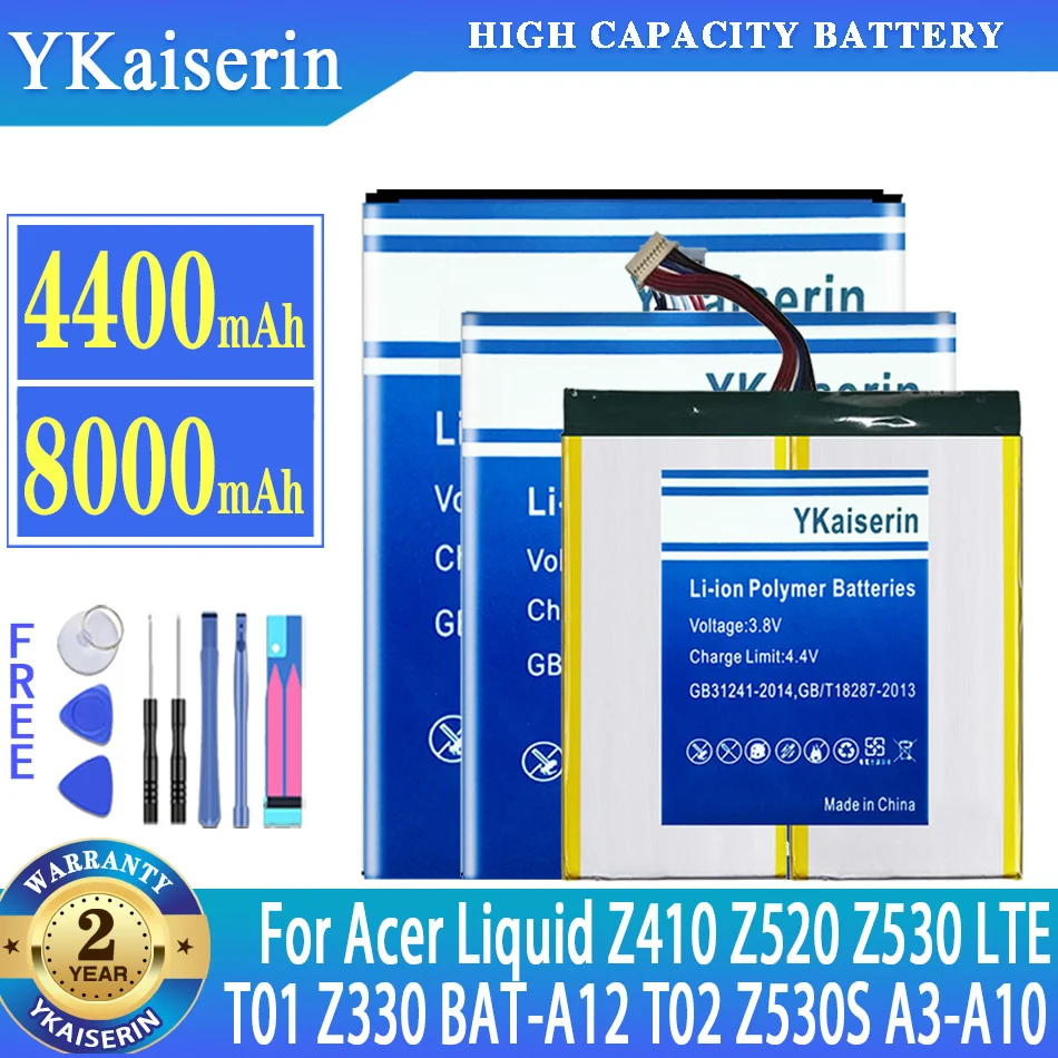 YKaiserin Батерия За Acer Liquid Z410 Z520 Z530 T01 Z330 Liquid Z520 С Две SIM-карти, LTE T02 Z530S ПРИЛЕП E10 Z530 LTE T02 Z530S