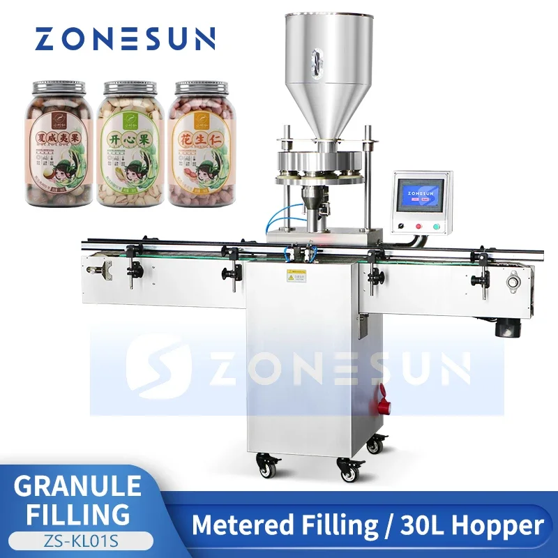 ZONESUN Автоматичен съраунд пълнител за чаши на Ротационната машина за пълнене на чаши Оборудване за разфасоване на гранули, Опаковка фъстъци ZS-KL01S