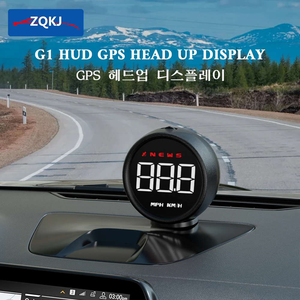 ZQKJ G1 Авто HUD GPS Бордови Компютър Цифров Централен Дисплей Автоматично измерване на Скоростта Проекторът на Предното Стъкло За Всички Автомобилни Аксесоари