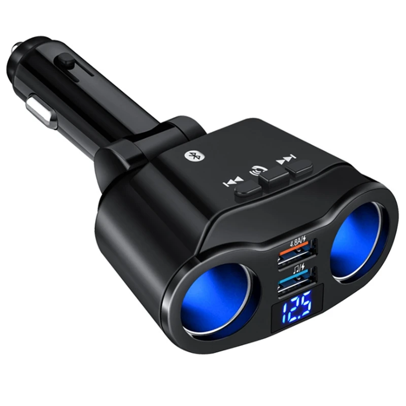 Автомобилен Bluetooth предавател за кола, MP3 плейър, FM-предавател с два USB порта, безплатни разговори, FM Аудио Музикален адаптер