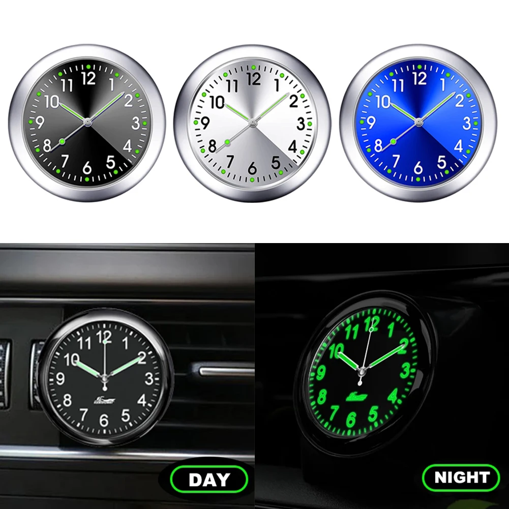Автомобилни мини-часовник с светящимся покритие, автомобилни вътрешния часовник-механика, кварцов часовник, авто Украшение, 40 мм, 43 мм, цифров часовник