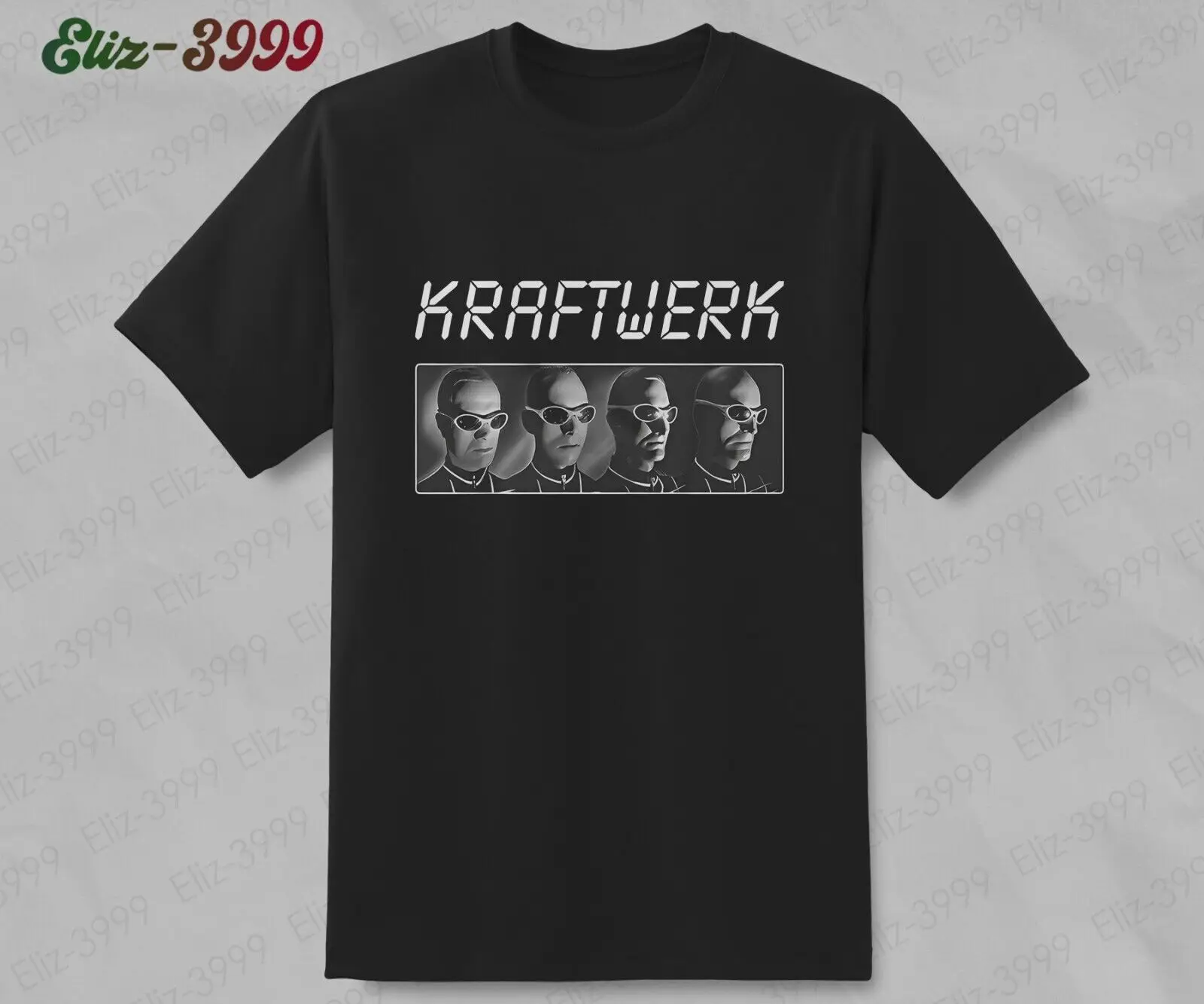 Албуми Kraftwerk, класическа електронна група, реколта тениска на Man Machine с Ральфом Хаттером