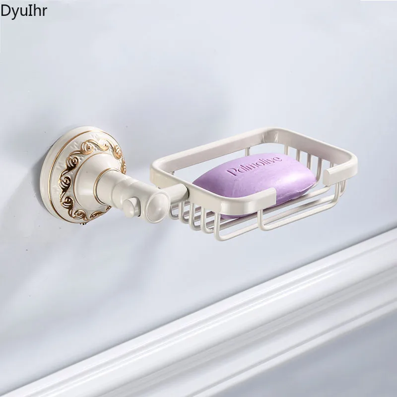 Алуминиева стенни мрежа за сапун в банята, държач за сапун, аксесоари за баня с изискана дърворезба от DyuIhr Baking white Paint space