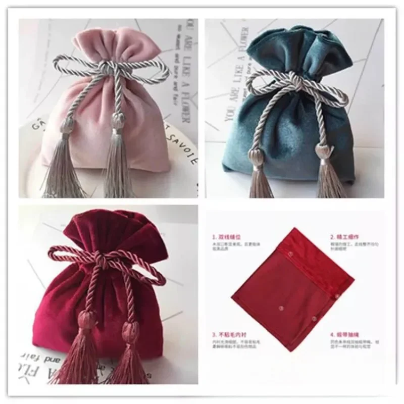 Байковая чанта за парфюми нежни цветове, байковая чанта с нежна четка, байковая чанта за съхранение на подаръци
