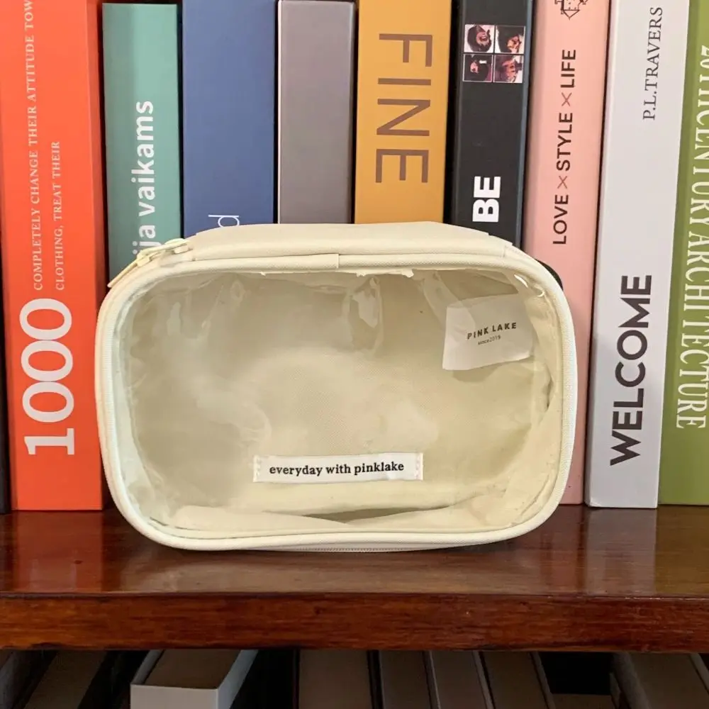 Бистра косметичка джоб с надпис Многофункционална чанта за измиване, Органайзер за тоалетни принадлежности, Водоустойчива чанта за грим