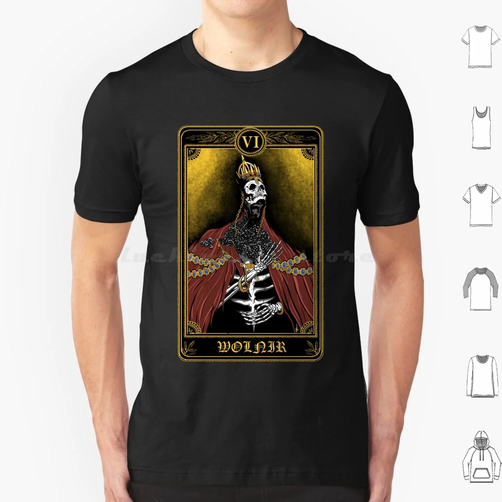 Висока Лорд Вольнир Тениска 6Xl Памучен Готина Тениска на Dark Souls 3 Ds3 Черепа на Скелет Златна видео игра Git Gud Wolnir Bone