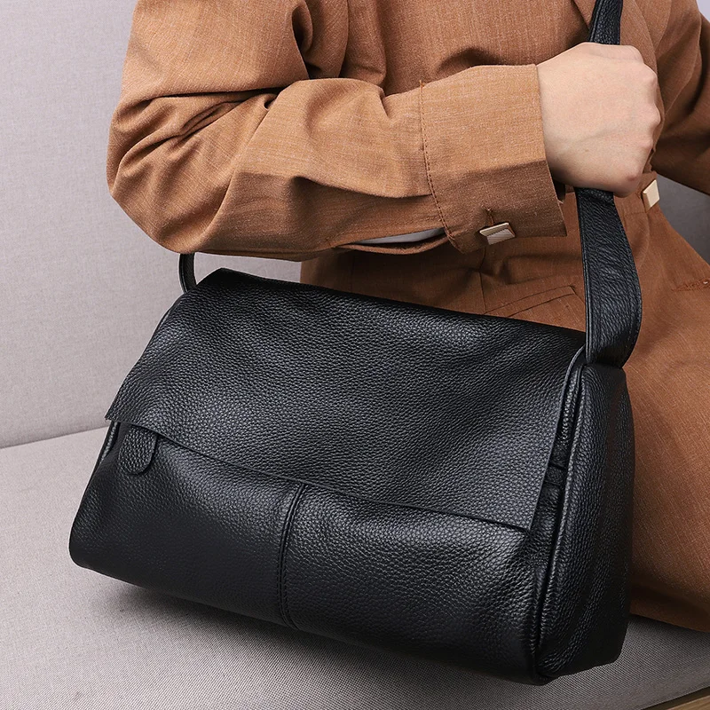 Дамска чанта 2023 Нови чанти дизайнерско луксозна марка, дамски чанти през рамо от мека естествена кожа, модни универсална чанта през рамо