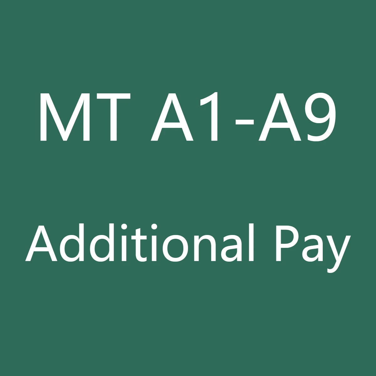 Допълнителна плащане на вашата поръчка - А1-А9