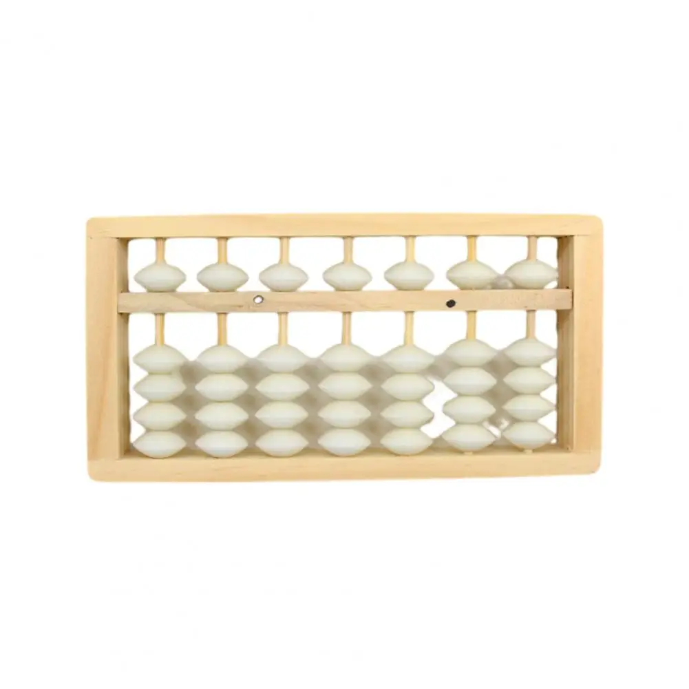 Дървена Abacus с 7 колони и 5 мънистен, Гладка, без мирис, Детски Математически инструмент за аритметични изчисления, Преброяване рамка, Образователна играчка за студенти