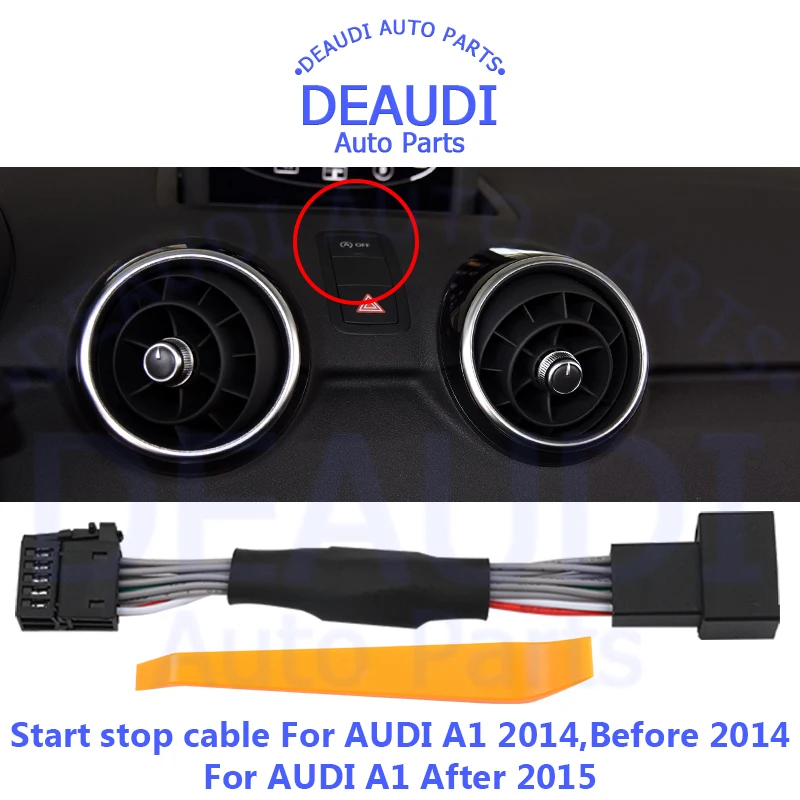 За Audi A1 До 2014 г. За Audi A1 След 2015 г. Автоматично Спиране на Системата за Стартиране на двигателя Выключенное устройство Сензор за Управление Щекер Кабел за Отмяна на спирането