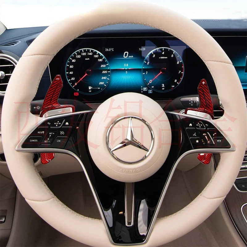 За Mercedes-Benz, Maybach S-Class E C-Class волан от въглеродни влакна, лост за превключване на предавките, удължена украса на червени и черни цветове