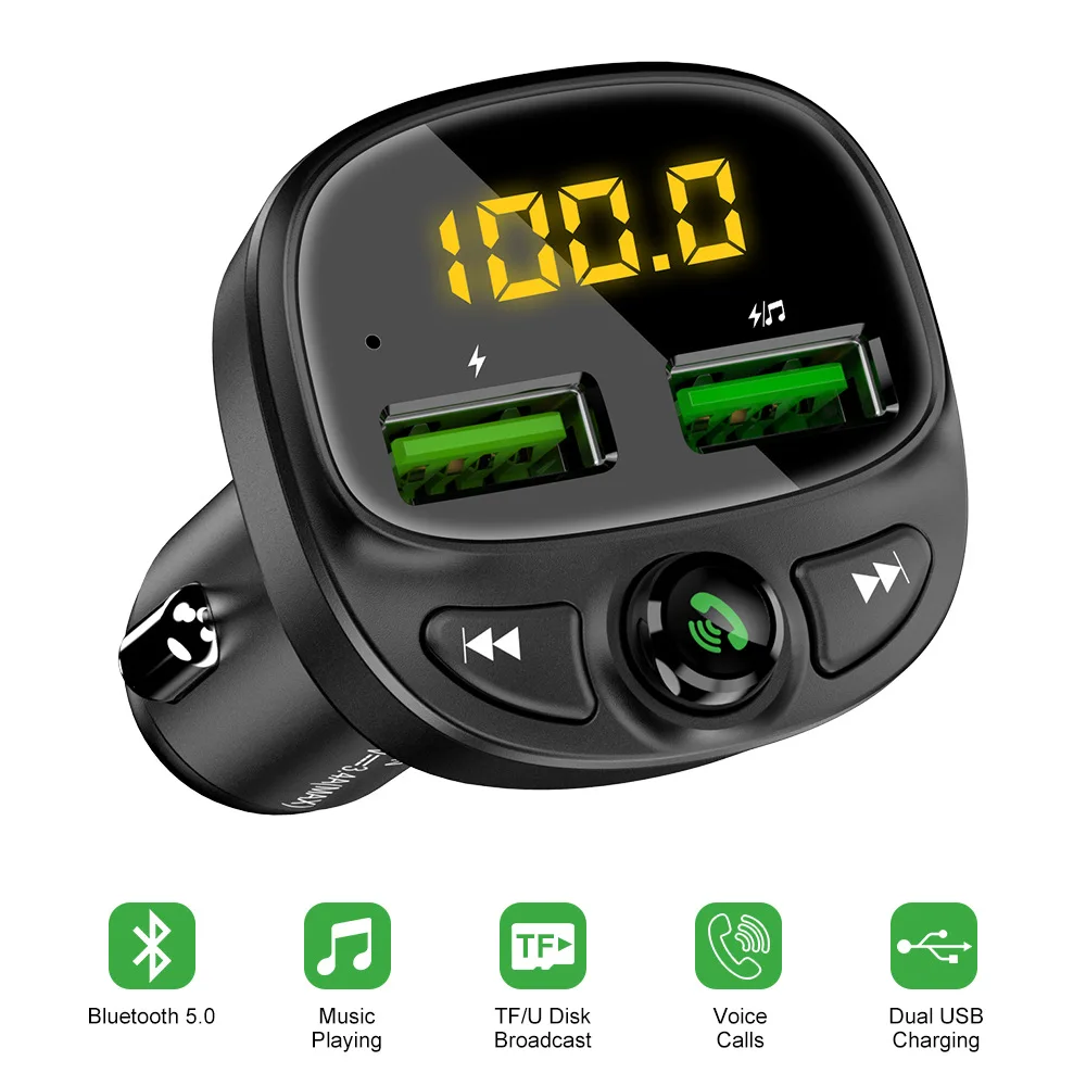 Зарядно устройство, FM предавател, Bluetooth Аудио Двойно USB Автомобилен MP3 плейър Авторадио Зарядно устройство за 