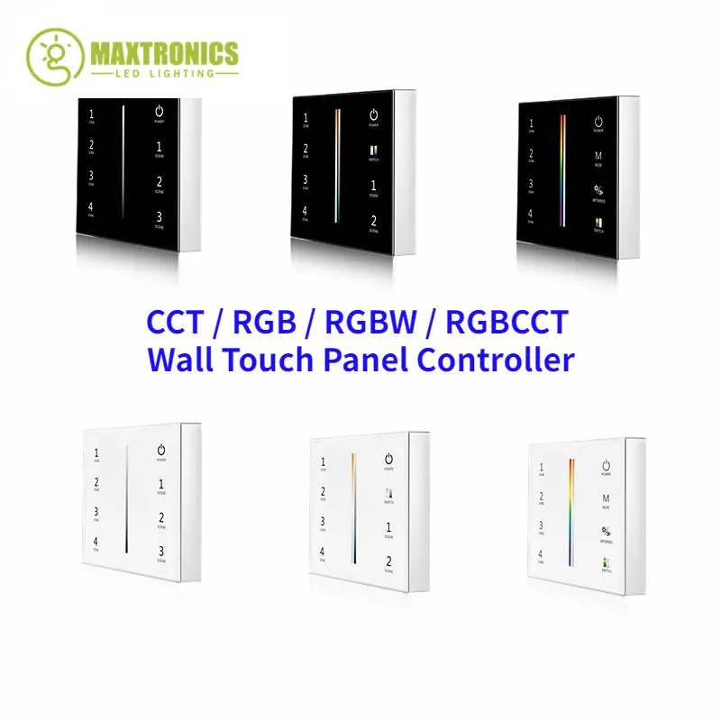 Интелигентен Контролер Тъчпада 2.4 G 4-ЗОННЫМ Затъмняване, Монтиране на Стъкло / CCT / RGB / RGBW/RGB + CCT T21, T22, T24, T25 За led ленти