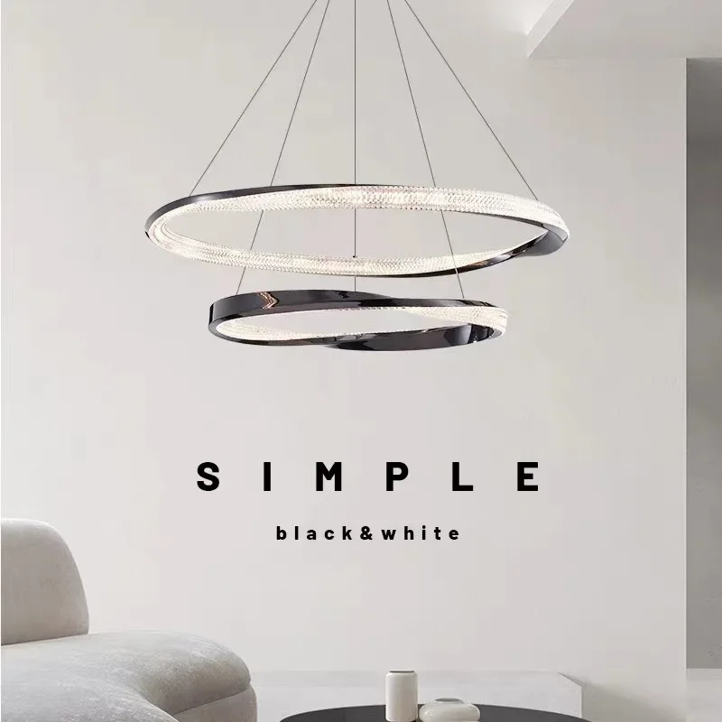 Италианската минималистичная луксозна всекидневна, окачена лампа, начало лампа, постмодерната минималистичное кристалното пръстен, led битова трапезария