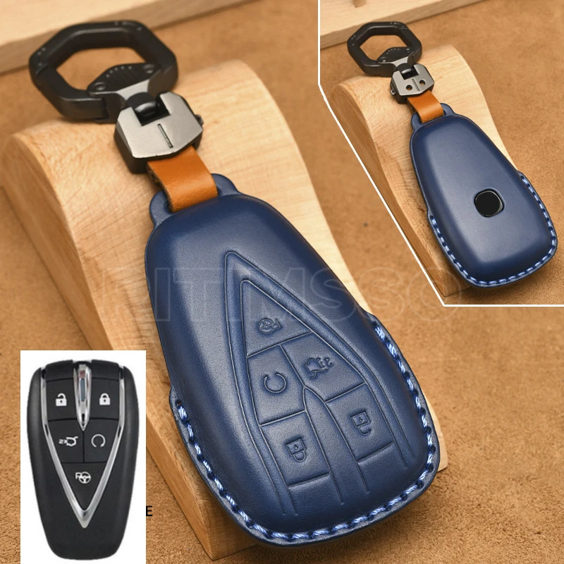 Калъф за автомобилни ключове от естествена кожа за Changan CS35PLUS CS55PLUS CS75PLUS 2019, защитен калъф за ключове, Аксесоари, Ключодържател