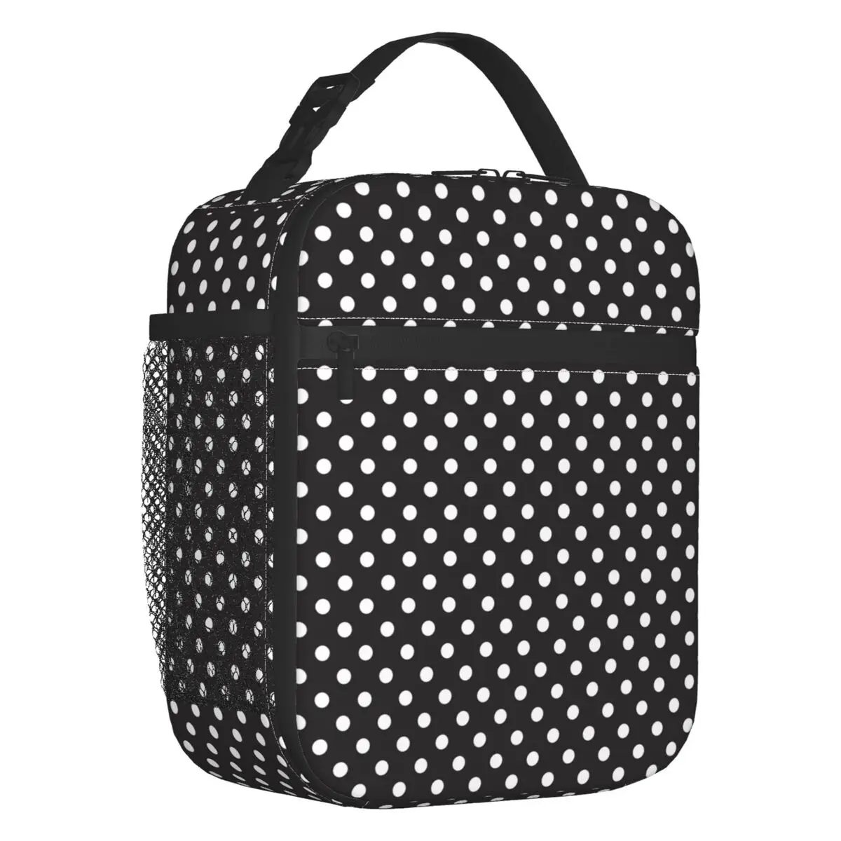 Класически дамски чанта за обяд с изолация в черно и бяло, грах, водоустойчив охладител, Термосумка за обяд, Плажен къмпинг, за пътуване