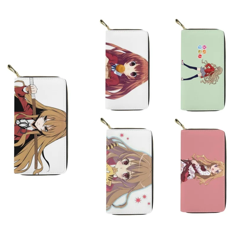 Кожени портфейли с принтом аниме Toradora Aisaka Тайгата За жени, Дамски Кожени Притежателите на кредитни карти, Клатч джоб, чанта за ръце в чантата си