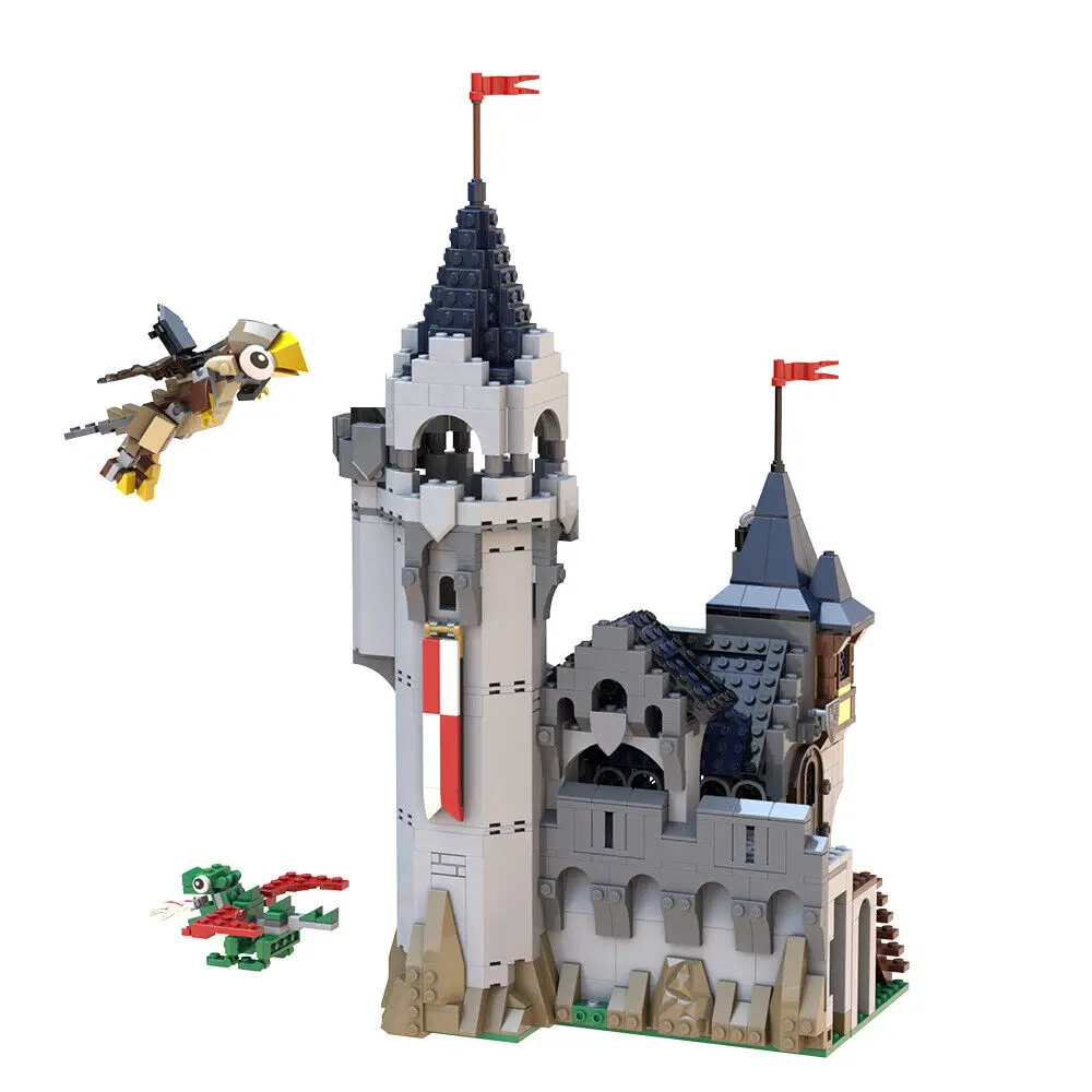 Комплект играчки за строителството Зверинца в замъка Средновековна Архитектура 996 бр. MOC Build