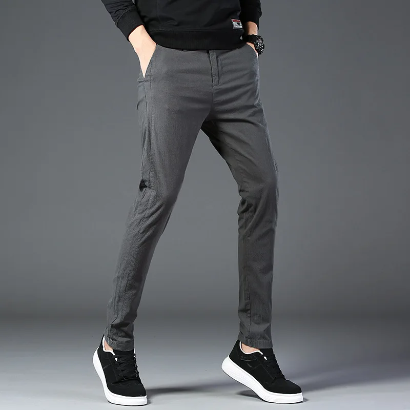 Марка MRMT 2023, есенни мъжки панталони от ледената коприна, тънки панталони за мъже, еластични, воздухопроницаемые, Модни панталони за почивка