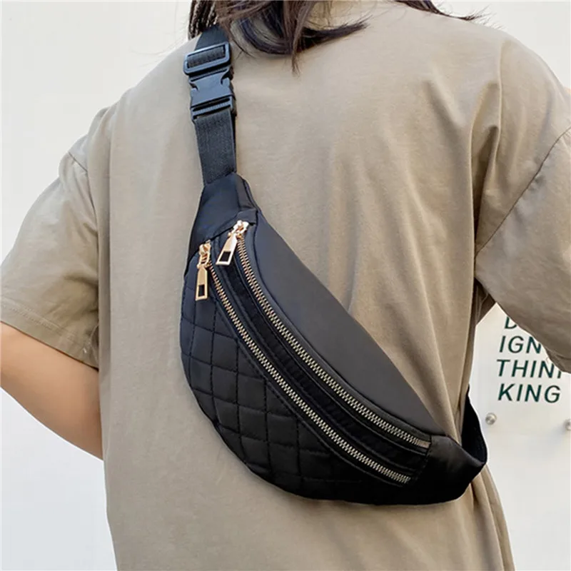Модерен дамски поясная чанта, нагрудная чанта, водоустойчив поясная чанта, Многофункционална чанта-месинджър чанта-банан, модни поясная чанта