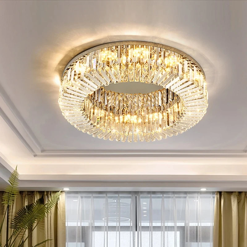 Модерен кристална тавана лампа за Спални хол Трапезария Led околовръстен тавана лампа За вътрешно осветление Лампи за декорация на дома CX100WZ