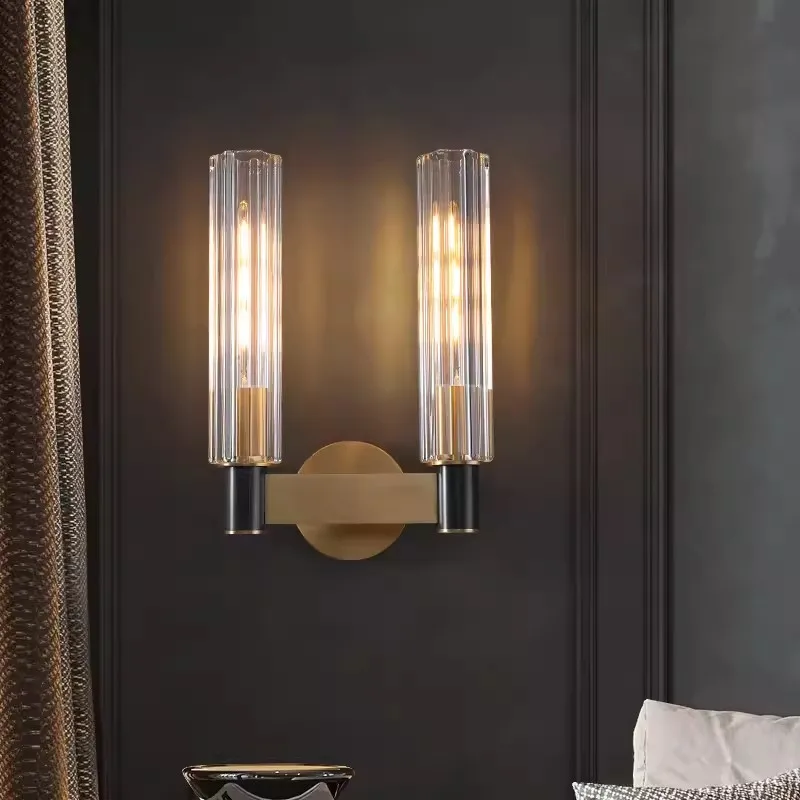 Модерен светлина, луксозен медно-златни, с монтиран на стената лампа, индивидуалност, арт-хотел, на фона на стената, хол, коридор, спалня, малка странична стена лампа