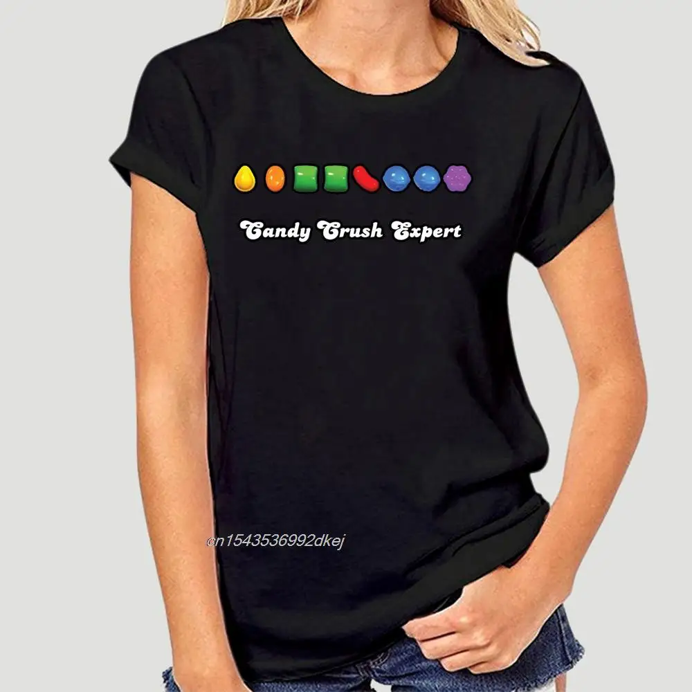 Мъжка тениска, черни тениски Candy Crush Saga Expert, женска тениска 1587D