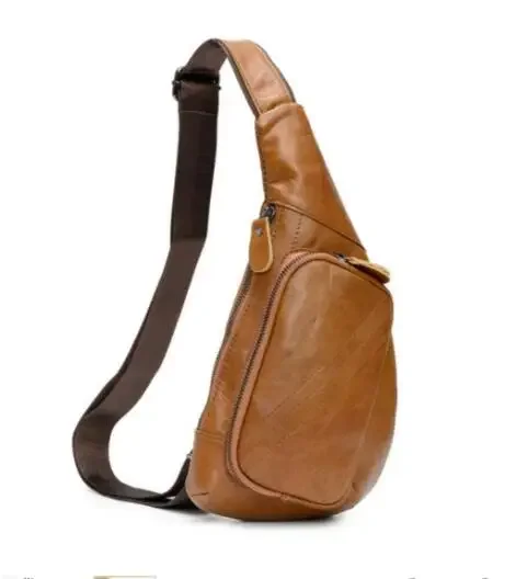 Мъжка чанта От Естествена Телешка Кожа С Къс пагон, Мъжки Ежедневни Модни Нагрудная Чанта През Рамо, Чанти и калъфи За Телефони, Външен Джоб за Преносим